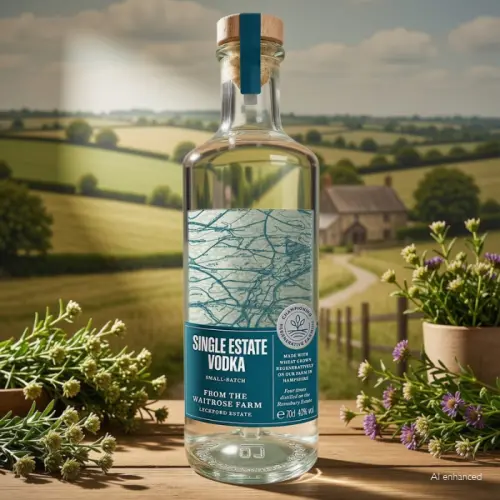 a bottle of Leckford Estate vodka