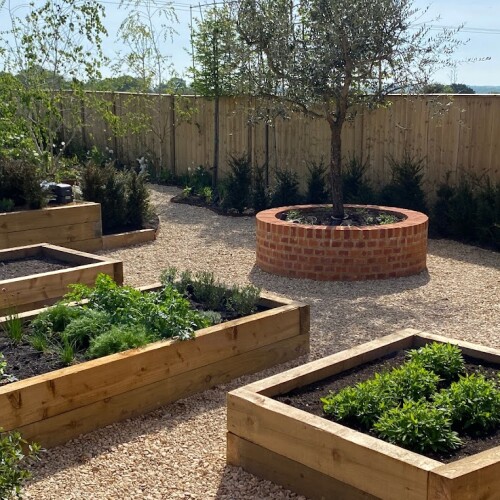 Raised bed planting for plants and trees