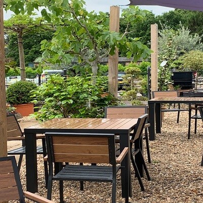 Longstock Park Café outdoor seating