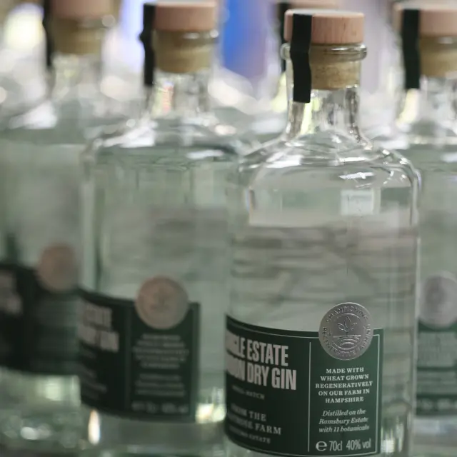 bottles of Leckford Estate gin